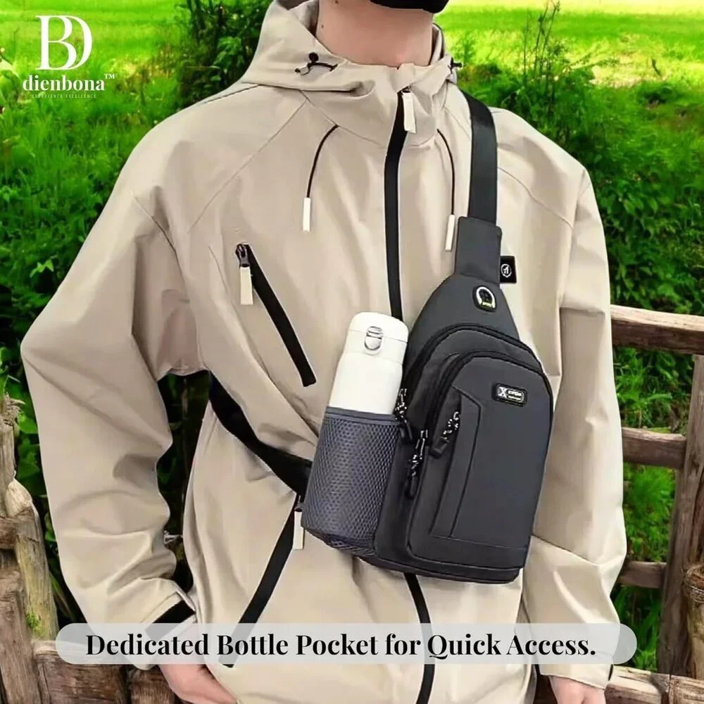 Anti-Theft Sling Bag Water-Resistant Crossbody Phone Pocket Travel Pack